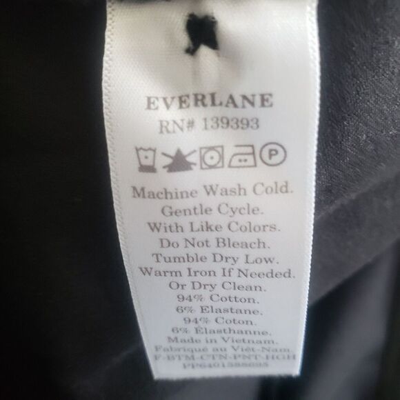 everlane the side-zip stretch cotton pant in black size 6 - Picture 6 of 6